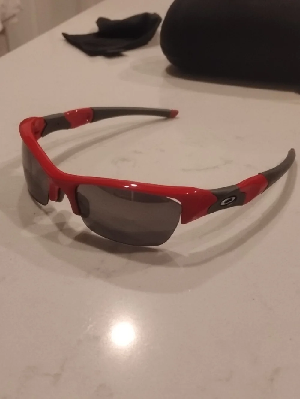 Oakley Red and Gray Flak Jacket Sport Sunglasses